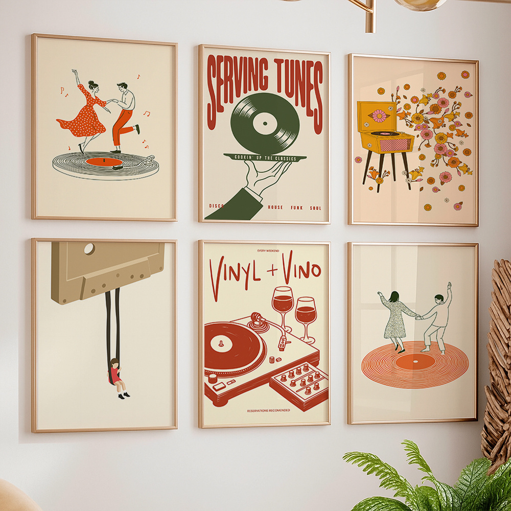 Turning Gouge Set - Póster de Lona Vintage con Diseño