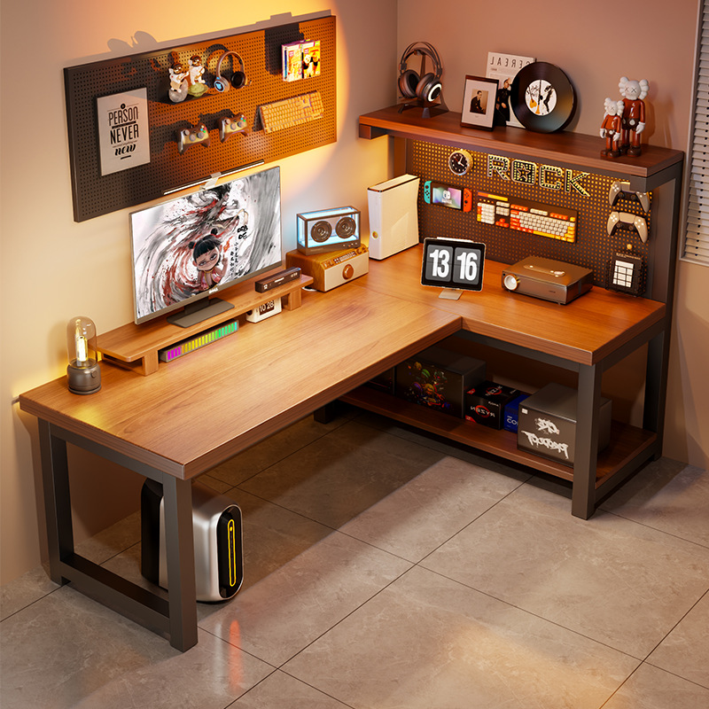 Woodworking Veneer - Escritorio de Computadora Moderno en Forma