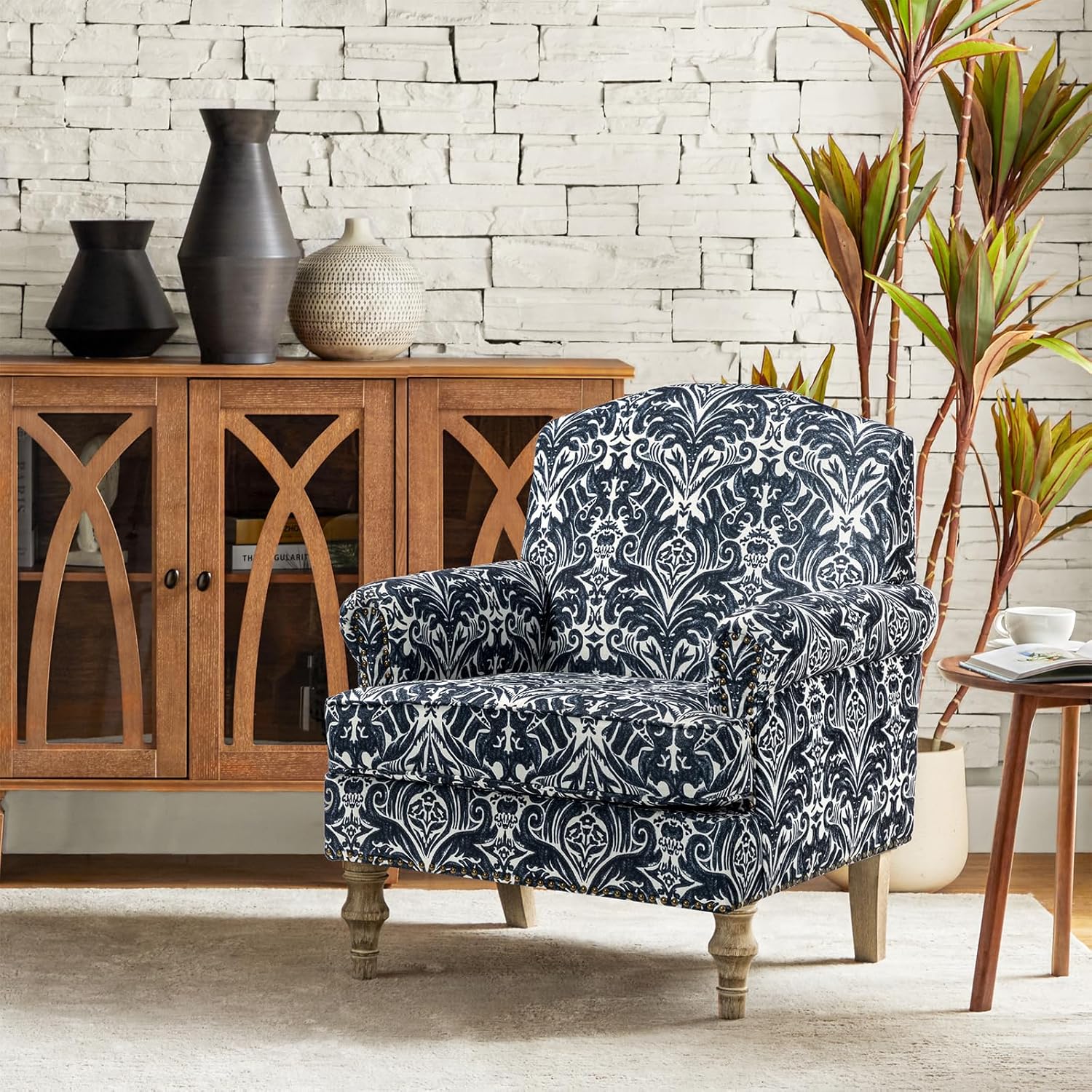 # Sillón Tapizado Floral con P - Woodworking Veneer reseña y precio